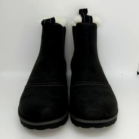 JBU Designer Womens NEW Faux Fur Lined Matte Black Chelsea Boots - sz. 6 1/2 - Picture 2 of 5